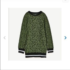 Zara emerald lace sweatshirt
